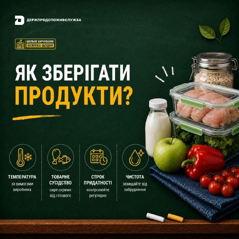 Шкільне харчування: як правильно зберігати продукти на харчоблоці?